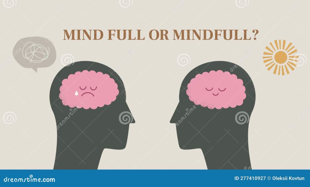 concepto de mentalidad cabeza llena pensamientos y mente tranquila relajada vector ilustracion vectorial 277410927 1